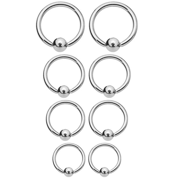 FORYOU FASHION Surgical Steel 16G Multi-Functional Lip/Nose/Nipple/Eyebrown Captive Hoop Ring Barbell Tragus Cartilage Stud Earrings 6mm 